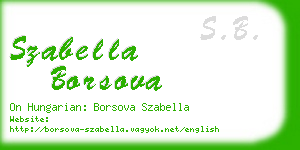 szabella borsova business card